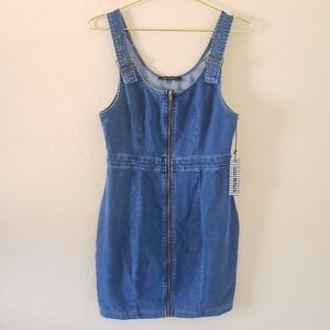 NWT Haute Monde Denim Zipper Dress Size L